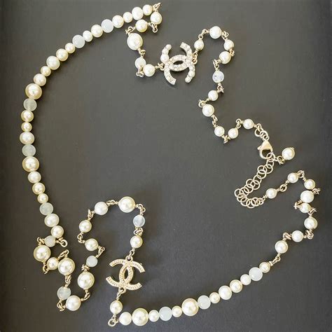 chanel gold sun faux pearl|chanel long necklace.